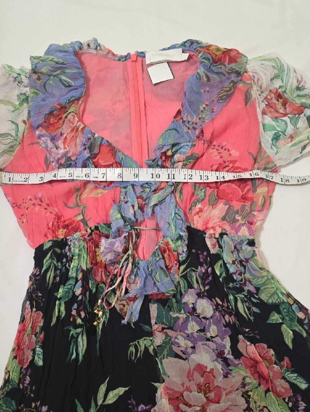 Zimmermann Multicolor Floral Ruffled Romper 0 - Picture 6 of 12